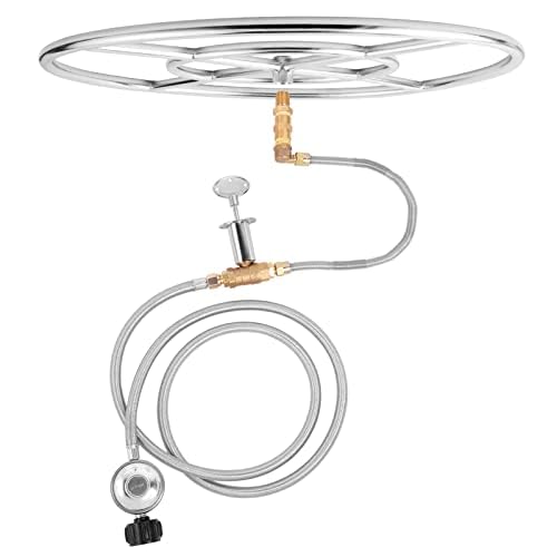 GASPRO Propane Fire Ring Kit 24 Inch Round for DIY & Upgrade Propane Fire Pit, Fireplace, Heavy Duty 304 Stainless Steel, Indoor & Outdoor Use