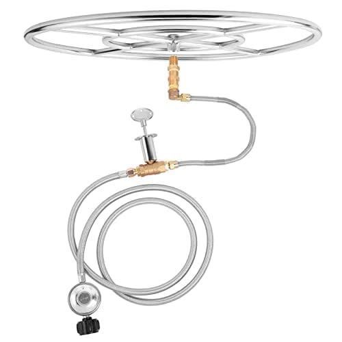 GASPRO Propane Fire Ring Kit 24 Inch Round for DIY & Upgrade Propane Fire Pit, Fireplace, Heavy Duty 304 Stainless Steel, Indoor & Outdoor Use
