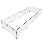 GASPRO 45 x 15.5 Inch Glass Wind Guard for Rectangular Fire Pit Table, Thick and Sturdy Tempered Glass Panel with Hard Aluminum Corner Bracket & Feet, Easy to Assemble