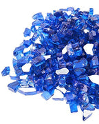 GASPRO 10 lbs Fire Glass for Propane Fire Pit, 1/2-Inch Reflective Fireplace Glass Rocks for Fire Pit Table, Cobalt Blue