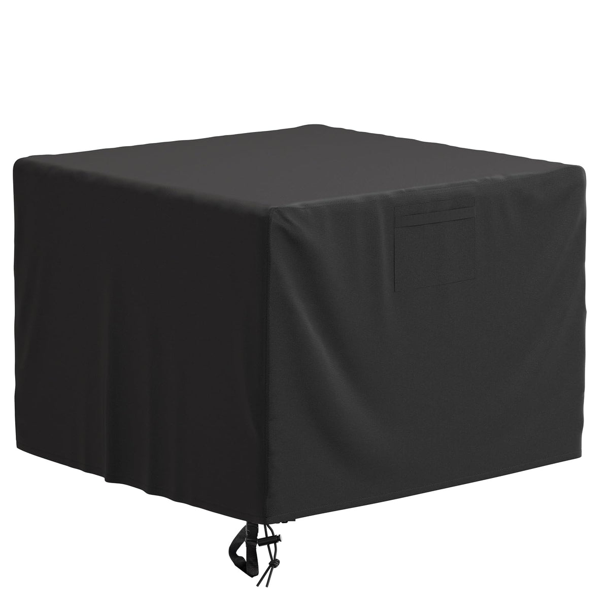 GASPRO 32 Inch Fire Pit Cover Square, Fits for 28-32 Inch Outdoor Fire Pit Table, Waterproof Layer & Double Stitching with Windproof Drawstring and Buckle Straps, 32 x 32 x 24 Inches, Black