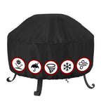 GASPRO 32 Inch Fire Pit Cover Square, Fits for 28-32 Inch Outdoor Fire Pit Table, Waterproof Layer & Double Stitching with Windproof Drawstring and Buckle Straps, 32 x 32 x 24 Inches, Black