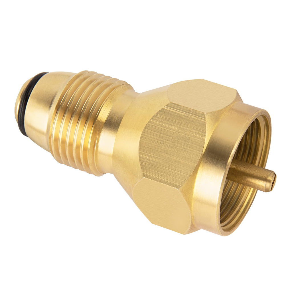 GASPRO Upgraded Propane Refill Adapter with Valve and Gauge, Fill 1 lb Bottles from 20 lb Tank, 90-Degree Elbow Design, Easy to Use, Solid Brass