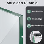 GASPRO 45 x 15.5 Inch Glass Wind Guard for Rectangular Fire Pit Table, Thick and Sturdy Tempered Glass Panel with Hard Aluminum Corner Bracket & Feet, Easy to Assemble