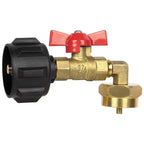 GASPRO Upgraded Propane Refill Adapter with Valve and Gauge, Fill 1 lb Bottles from 20 lb Tank, 90-Degree Elbow Design, Easy to Use, Solid Brass