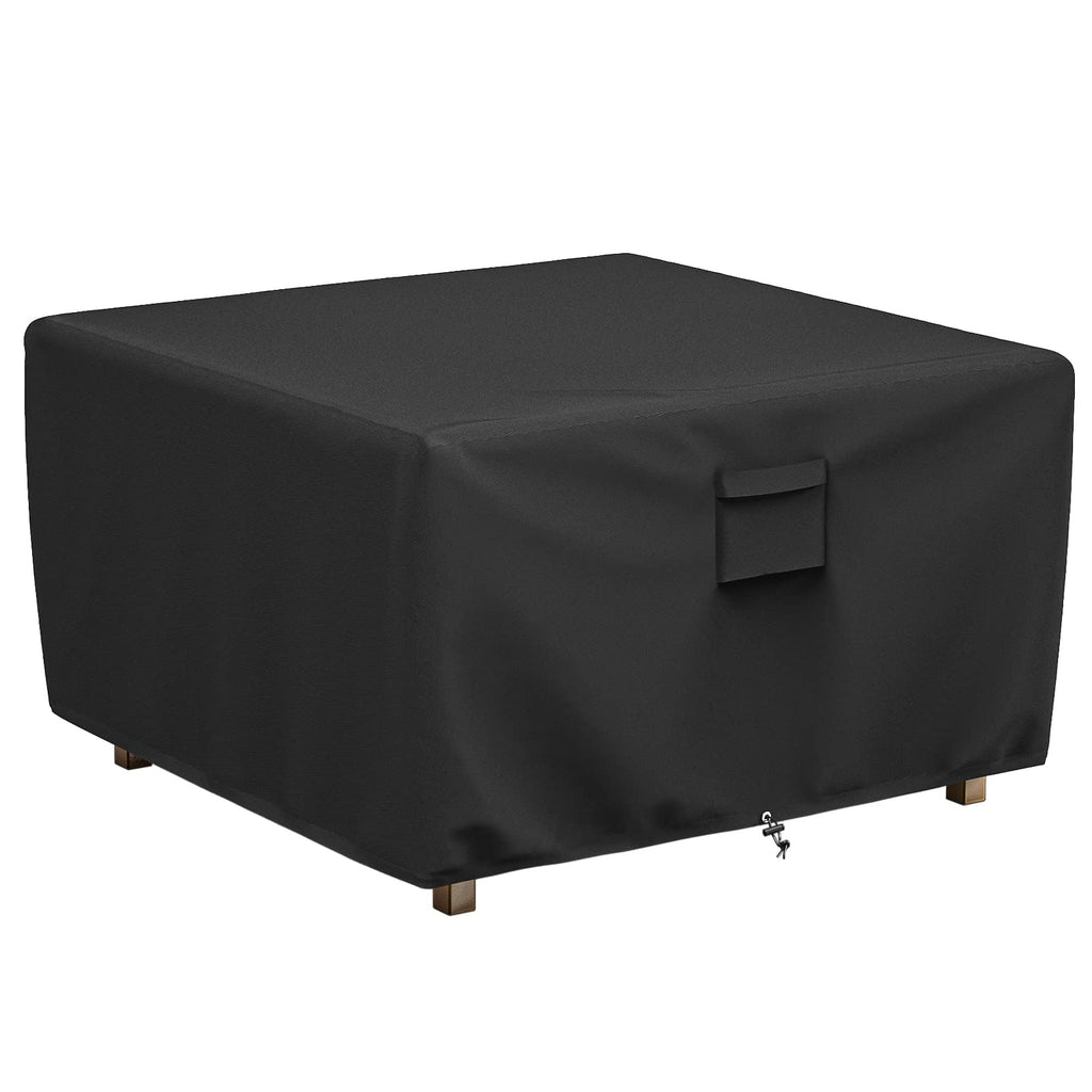 GASPRO Fire Pit Cover Square, Fits for 26-28 Inch Fire Pit Table, 600D Heavy Duty Fabric, Waterproof and Windproof, 28 x 28 x 25 Inches, Black