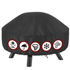GASPRO 32 Inch Fire Pit Cover Square, Fits for 28-32 Inch Outdoor Fire Pit Table, Waterproof Layer & Double Stitching with Windproof Drawstring and Buckle Straps, 32 x 32 x 24 Inches, Black