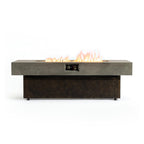 Gaspro 56 Inch Tabletop Propane Fire Pits, 50000 BTU Outdoor Firepit Table with Three Height Adjustable Levels, Stainless Steel Bowl & Burner, Cement-Imitation Texture for Patio Backyard Garden