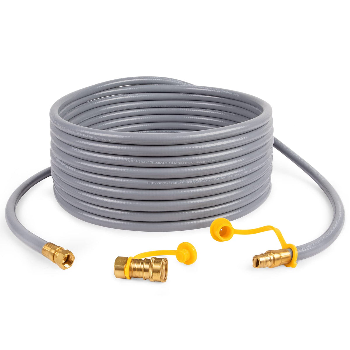 GASPRO 12 Feet 3/8" ID Natural Gas Hose, Low Pressure LPG Hose with Quick Connect, for Weber, Char-broil, Pizza Oven, Patio Heater and More