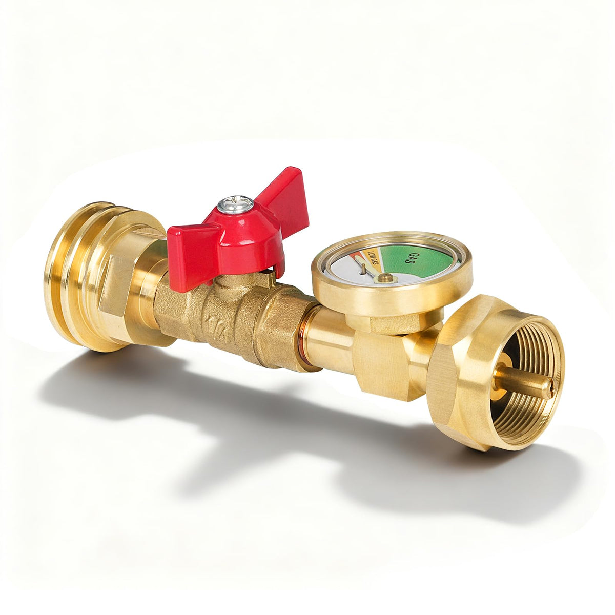 GASPRO 1lb Propane Tank Adapter, 20lb to 1lb Converter, Hook Up Small Propane Tanks When 20lb Ran Out, Solid Brass