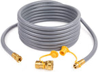 GASPRO 12 Feet 3/8" ID Natural Gas Hose, Low Pressure LPG Hose with Quick Connect, for Weber, Char-broil, Pizza Oven, Patio Heater and More