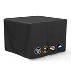 GASPRO Fire Pit Cover Square, Fits for 26-28 Inch Fire Pit Table, 600D Heavy Duty Fabric, Waterproof and Windproof, 28 x 28 x 25 Inches, Black