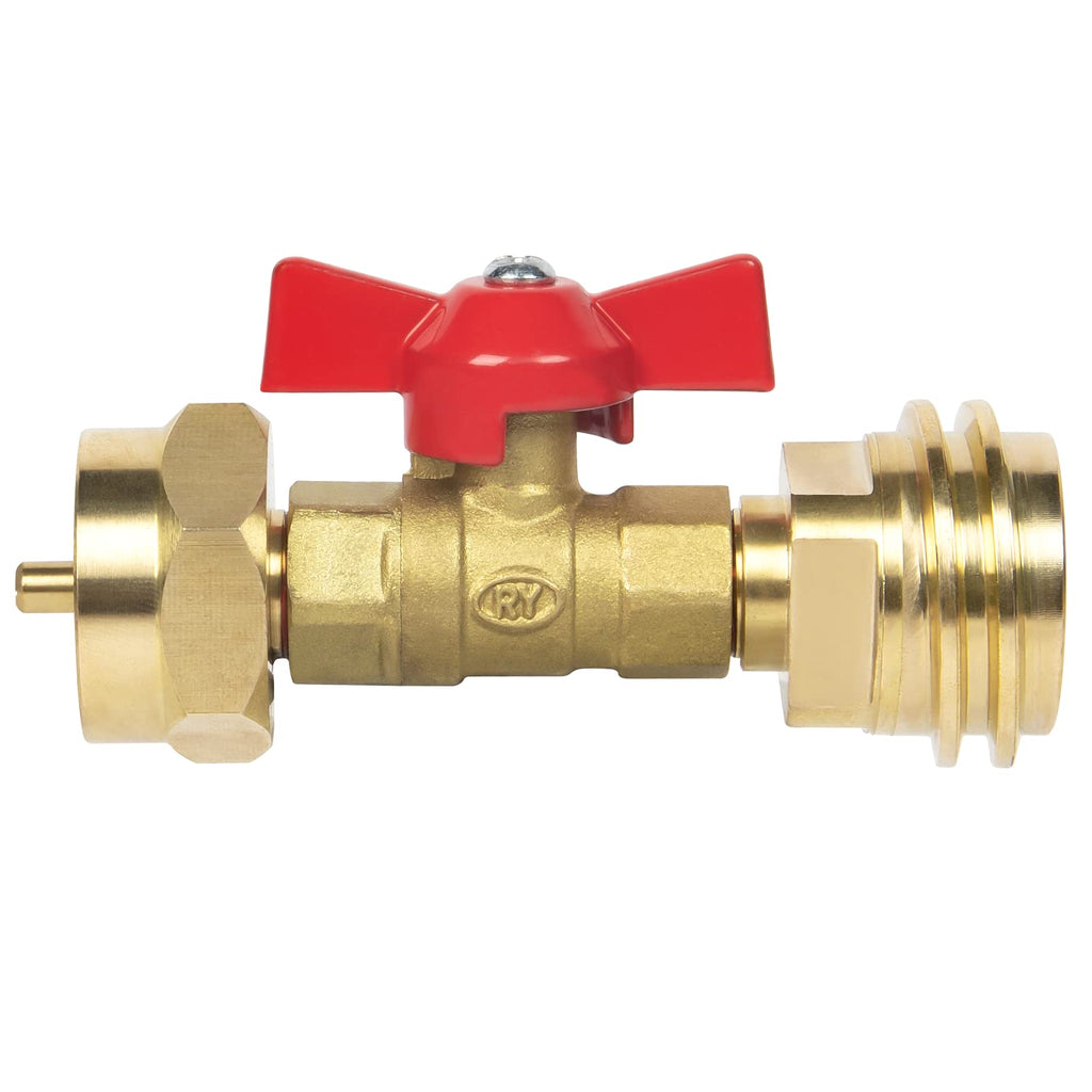 GASPRO 1lb Propane Tank Adapter, 20lb to 1lb Converter, Hook Up Small Propane Tanks When 20lb Ran Out, Solid Brass