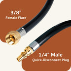 GASPRO 18 FT RV Quick Connect Propane Hose, 1/4" Male x 3/8" Female Flare Fitting, Propane Quick Connect Hose for RV to Grill, Camp Chef, Blackstone Griddle, Outland Fire Bowl and More