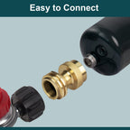 GASPRO 1lb Propane Tank Adapter, 20lb to 1lb Converter, Hook Up Small Propane Tanks When 20lb Ran Out, Solid Brass