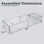 GASPRO 45 x 15.5 Inch Glass Wind Guard for Rectangular Fire Pit Table, Thick and Sturdy Tempered Glass Panel with Hard Aluminum Corner Bracket & Feet, Easy to Assemble