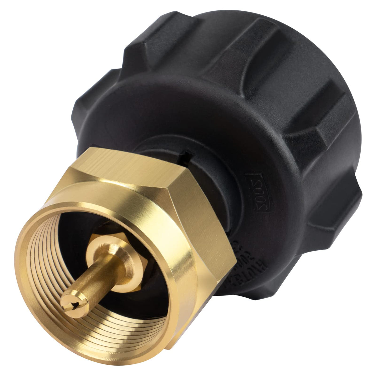 GASPRO Upgraded Propane Refill Adapter with Valve and Gauge, Fill 1 lb Bottles from 20 lb Tank, 90-Degree Elbow Design, Easy to Use, Solid Brass