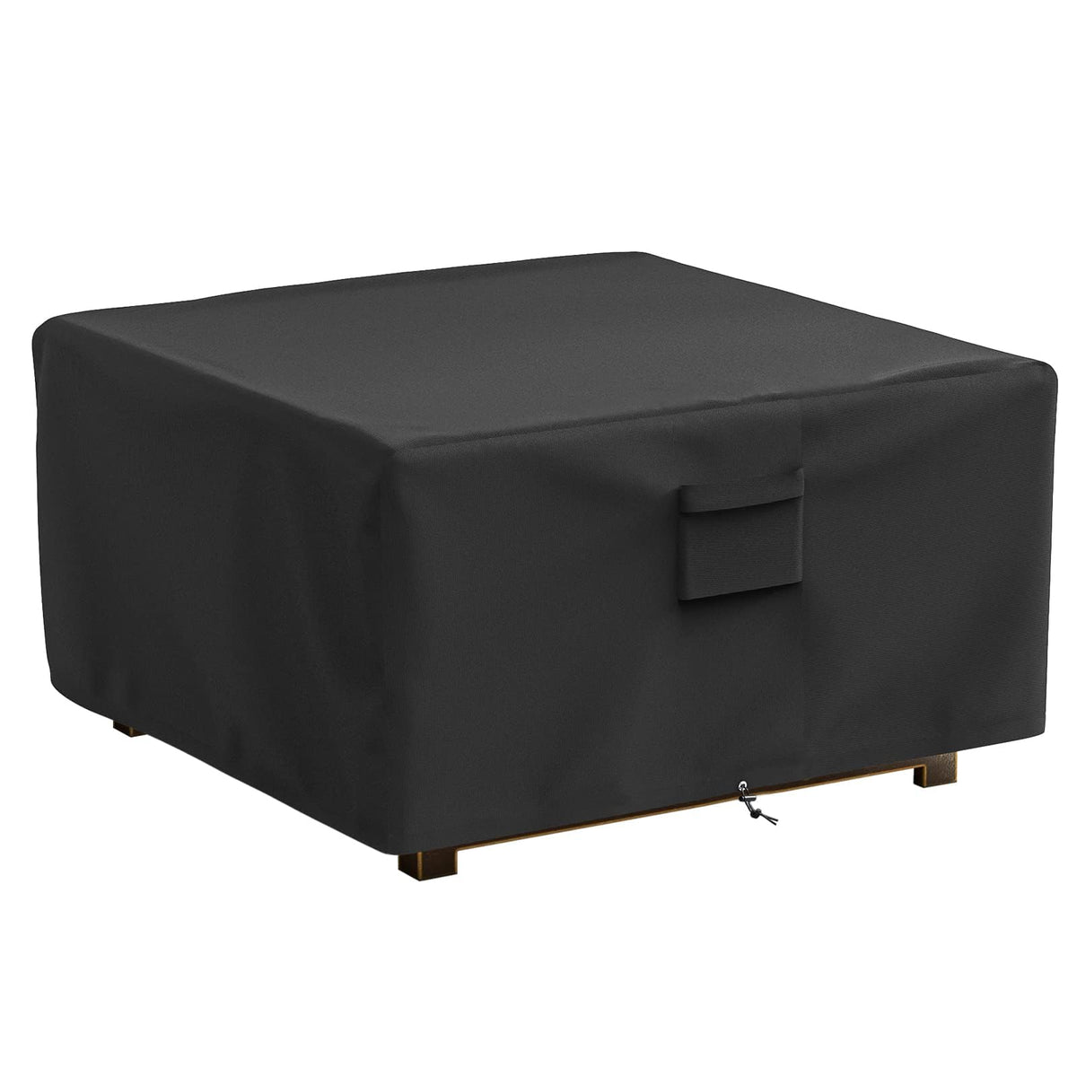 GASPRO Fire Pit Cover Square, Fits for 26-28 Inch Fire Pit Table, 600D Heavy Duty Fabric, Waterproof and Windproof, 28 x 28 x 25 Inches, Black