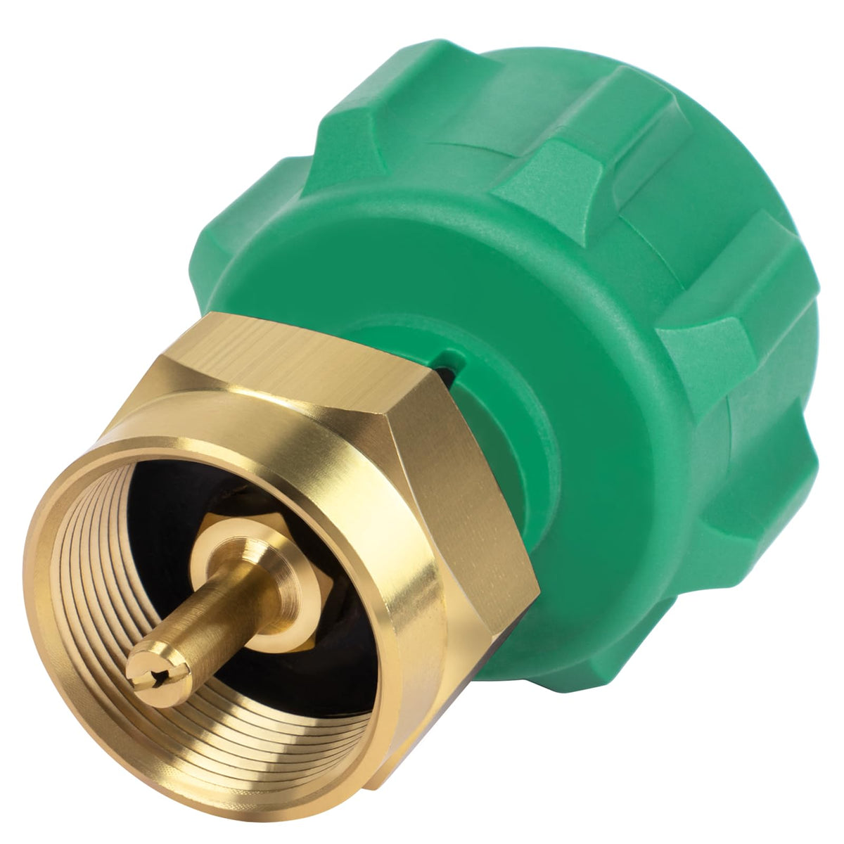 GASPRO Upgraded Propane Refill Adapter with Valve and Gauge, Fill 1 lb Bottles from 20 lb Tank, 90-Degree Elbow Design, Easy to Use, Solid Brass