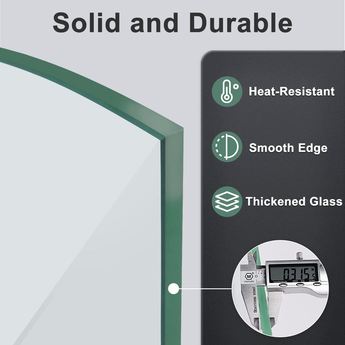 GASPRO 29 x 13 Inch Glass Wind Guard for Rectangular Fire Pit Table, Thick and Sturdy Tempered Glass Panel with Hard Aluminum Corner Bracket & Rubber Feet, Easy to Assemble