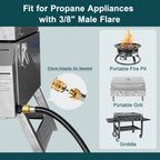 GASPRO 12FT RV Quick Connect Propane Hose with Elbow Adapter, for Blackstone 17" and 22" Griddle, Camp Chef Explorer, Outland Living Fire Bowl, Camping Grill, Portable Fire Pit