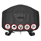 GASPRO 32 Inch Fire Pit Cover Square, Fits for 28-32 Inch Outdoor Fire Pit Table, Waterproof Layer & Double Stitching with Windproof Drawstring and Buckle Straps, 32 x 32 x 24 Inches, Black
