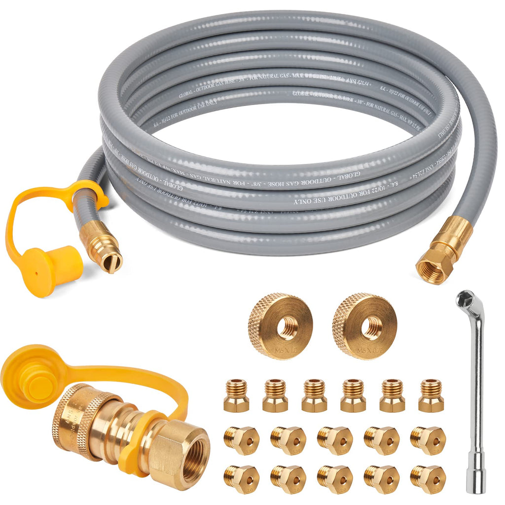 GASPRO 8216842R04 Natural Gas Conversion Kit for Char-Broil Commercial and Signature Series Dual Fuel Grills (2020 or Newer), 3/8" Quick Connect & 12FT Hose, Propane to Natural Gas Conversion