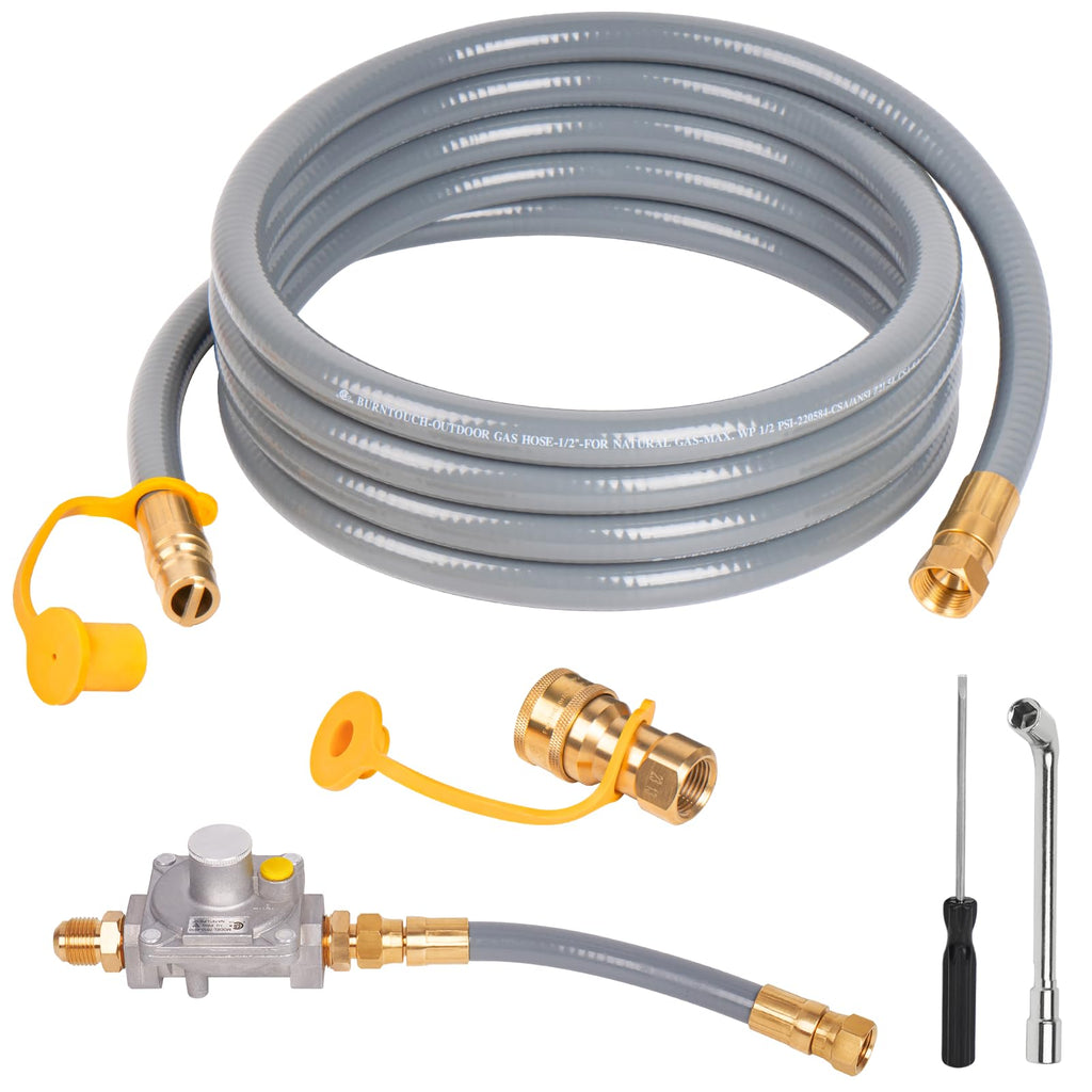 GASPRO 8216842R04 Natural Gas Conversion Kit for Char-Broil Commercial and Signature Series Dual Fuel Grills (2020 or Newer), 3/8" Quick Connect & 12FT Hose, Propane to Natural Gas Conversion
