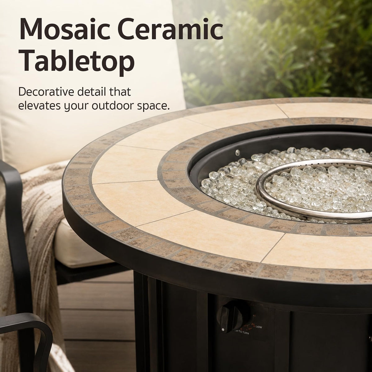 GASPRO 30" Propane Fire Pit Table, 50,000 BTU, ETL Certified, Smokeless