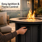 GASPRO 30" Propane Fire Pit Table, 50,000 BTU, ETL Certified, Smokeless