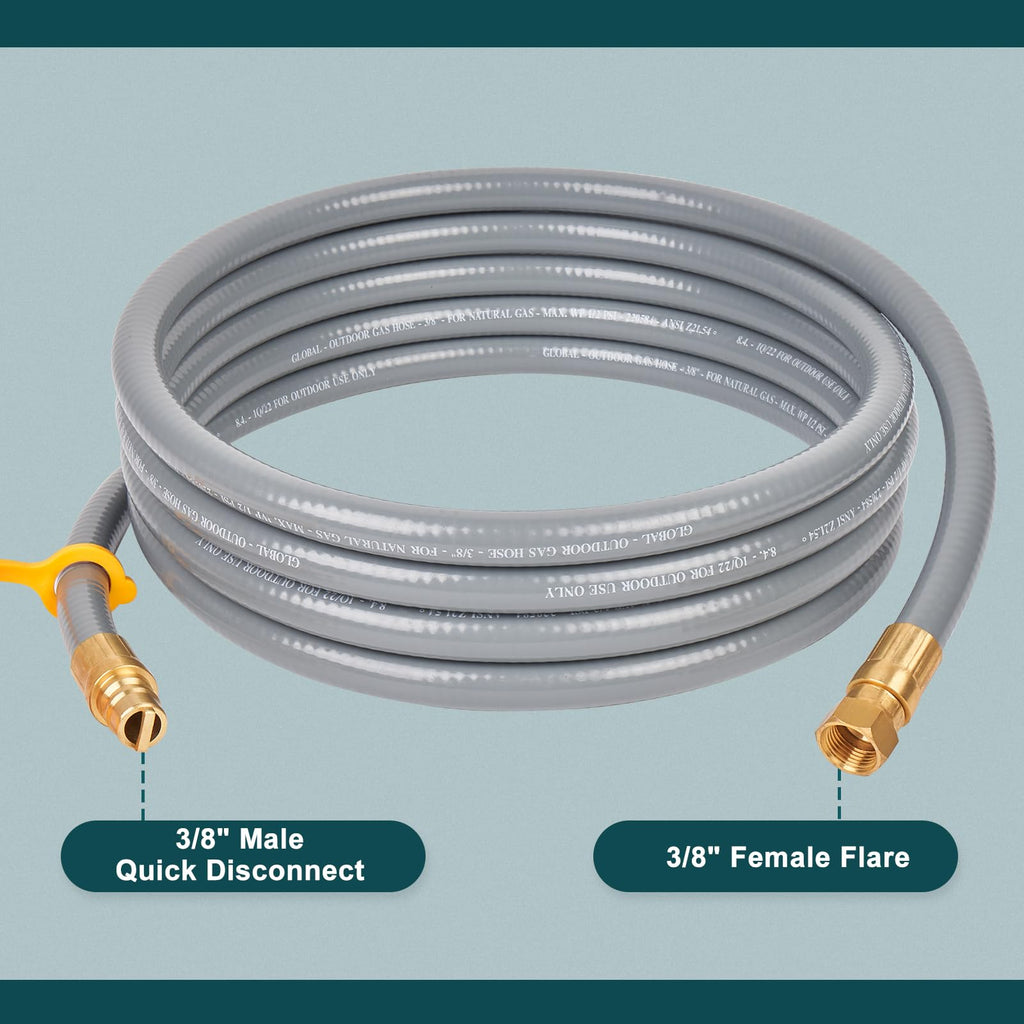 GASPRO 8216842R04 Natural Gas Conversion Kit for Char-Broil Commercial and Signature Series Dual Fuel Grills (2020 or Newer), 3/8" Quick Connect & 12FT Hose, Propane to Natural Gas Conversion