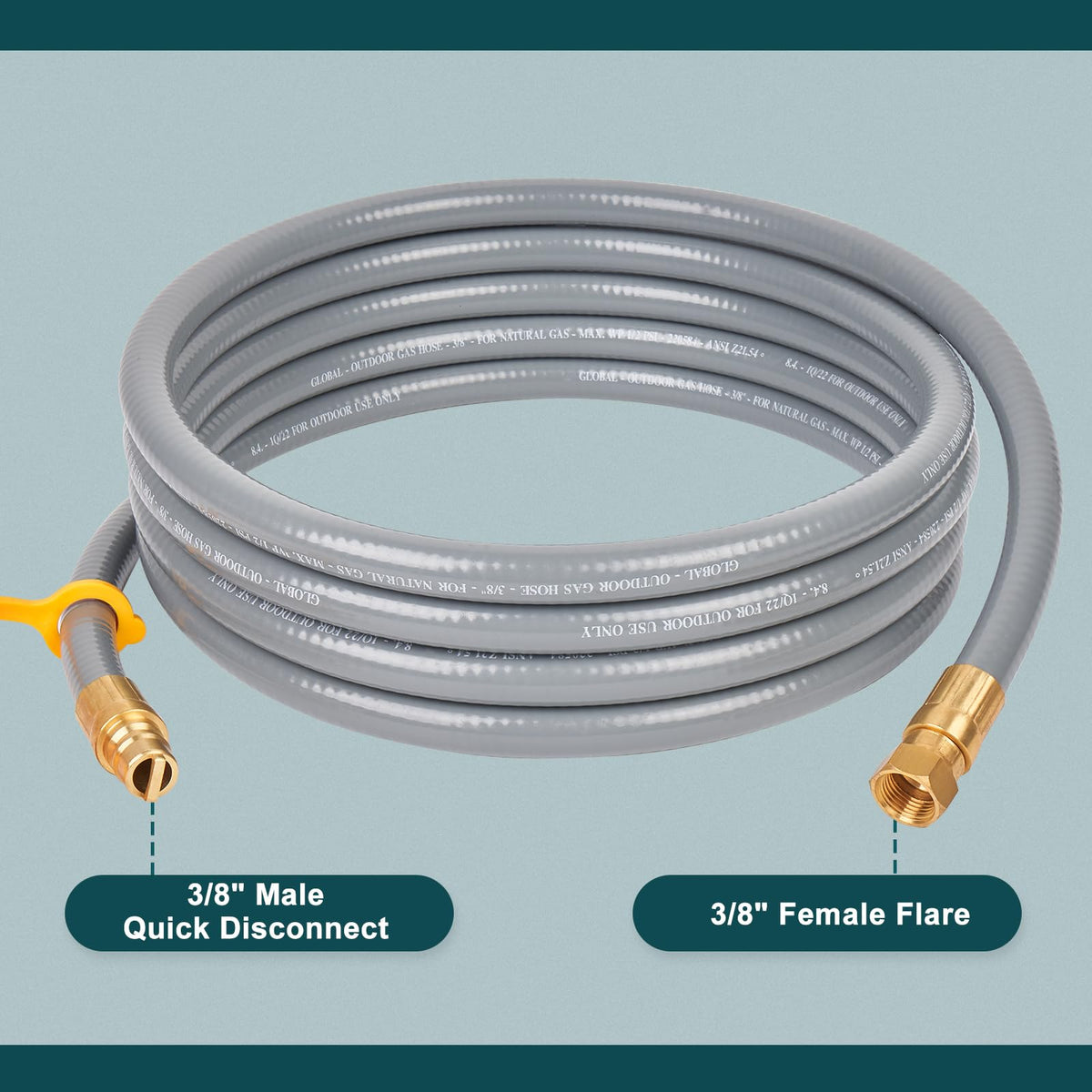 GASPRO 8216842R04 Natural Gas Conversion Kit for Char-Broil Commercial and Signature Series Dual Fuel Grills (2020 or Newer), 3/8" Quick Connect & 12FT Hose, Propane to Natural Gas Conversion