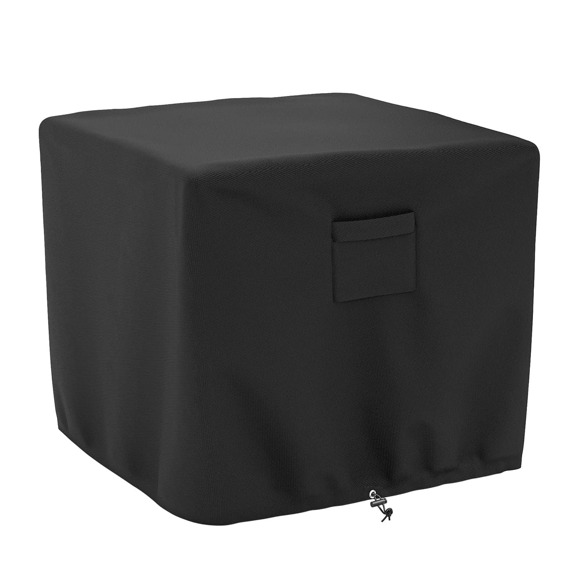 GASPRO Fire Pit Cover Square, Fits for 26-28 Inch Fire Pit Table, 600D Heavy Duty Fabric, Waterproof and Windproof, 28 x 28 x 25 Inches, Black