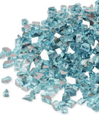 GASPRO 10 lbs Fire Glass for Propane Fire Pit, 1/2-Inch Reflective Fireplace Glass Rocks for Fire Pit Table, Cobalt Blue