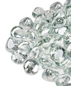 GASPRO 20 Pound Fire Glass Diamonds 1 Inch, Fire Pit Glass Rocks for Gas Fireplace and Fire Pit, Caribbean Blue, High Luster