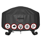GASPRO 32 Inch Fire Pit Cover Square, Fits for 28-32 Inch Outdoor Fire Pit Table, Waterproof Layer & Double Stitching with Windproof Drawstring and Buckle Straps, 32 x 32 x 24 Inches, Black