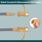 GASPRO 8216842R04 Natural Gas Conversion Kit for Char-Broil Commercial and Signature Series Dual Fuel Grills (2020 or Newer), 3/8" Quick Connect & 12FT Hose, Propane to Natural Gas Conversion