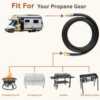 GASPRO 18 FT RV Quick Connect Propane Hose, 1/4" Male x 3/8" Female Flare Fitting, Propane Quick Connect Hose for RV to Grill, Camp Chef, Blackstone Griddle, Outland Fire Bowl and More