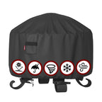 GASPRO 32 Inch Fire Pit Cover Square, Fits for 28-32 Inch Outdoor Fire Pit Table, Waterproof Layer & Double Stitching with Windproof Drawstring and Buckle Straps, 32 x 32 x 24 Inches, Black