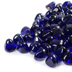 GASPRO 20 Pound Fire Glass Diamonds 1 Inch, Fire Pit Glass Rocks for Gas Fireplace and Fire Pit, Caribbean Blue, High Luster