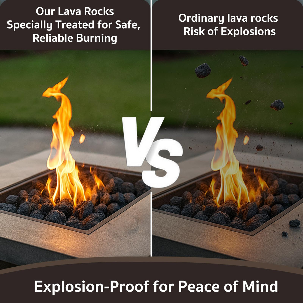 GASPRO 10 lb Large Lava Rocks, 1-3 Inch, Ideal for Outdoor Fire Pits, Indoor Fireplaces with Propane and Natural Gas
