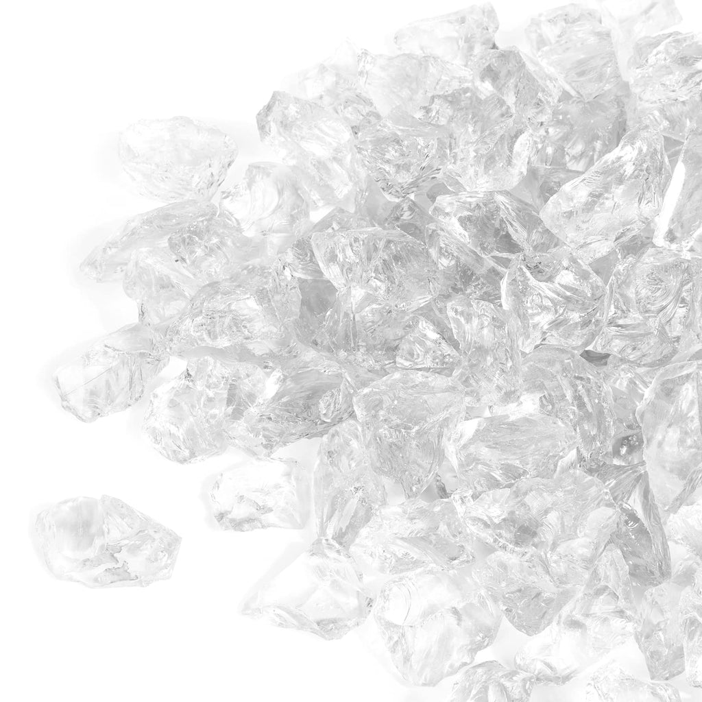 GASPRO 10 lbs Fire Glass for Propane Fire Pit, 1/2-Inch Reflective Fireplace Glass Rocks for Fire Pit Table, Cobalt Blue