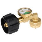 GASPRO Upgraded Propane Refill Adapter with Valve and Gauge, Fill 1 lb Bottles from 20 lb Tank, 90-Degree Elbow Design, Easy to Use, Solid Brass
