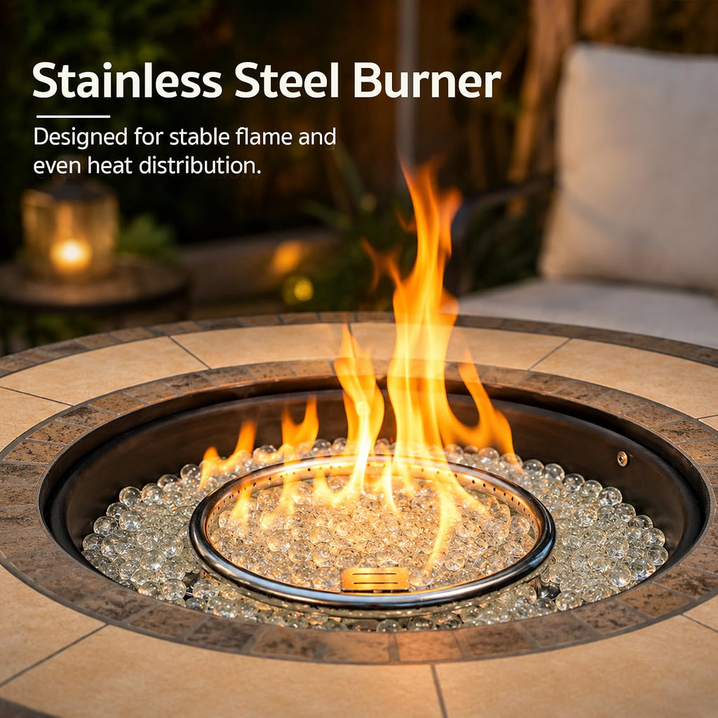 GASPRO 30" Propane Fire Pit Table, 50,000 BTU, ETL Certified, Smokeless