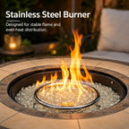 GASPRO 30" Propane Fire Pit Table, 50,000 BTU, ETL Certified, Smokeless