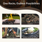 GASPRO 10 lb Large Lava Rocks, 1-3 Inch, Ideal for Outdoor Fire Pits, Indoor Fireplaces with Propane and Natural Gas