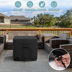 GASPRO Fire Pit Cover Square, Fits for 26-28 Inch Fire Pit Table, 600D Heavy Duty Fabric, Waterproof and Windproof, 28 x 28 x 25 Inches, Black