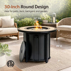 GASPRO 30" Propane Fire Pit Table, 50,000 BTU, ETL Certified, Smokeless