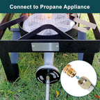 GASPRO 0-20 PSI Adjustable High Pressure Propane Regulator with 8FT Stainless Steel Braided Hose, QCC1 LP Gas Regulator & Hose for Gas Grill, Turkey Fryer, Burner, Forge, Smoker, Fish Fryer