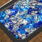 GASPRO 20 lbs Fire Pit Glass for Propane Fire Pit, 3/4 Inch Fire Glass Beads for Fireplace Fire Pit Table, Glass Rocks for Landscaping- Mixed Colors